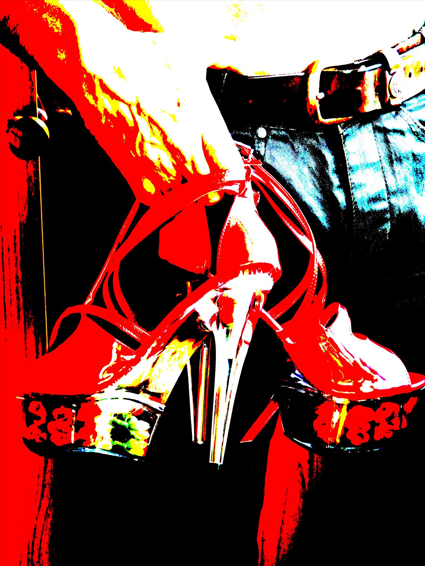 High Heel Buckle Belt - Red High Heel Pop Art Photos by PopArtMediaProductions
