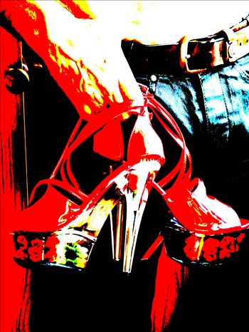 High Heel Buckle Belt - Red High Heel Pop Art Photos